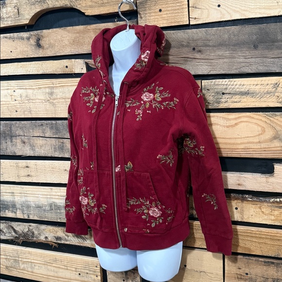 Driftwood Teddy Hoodie Size XS
Floral Embroidered Boho Maroon Hood
Sweatshirt‎ - Picture 2 of 8